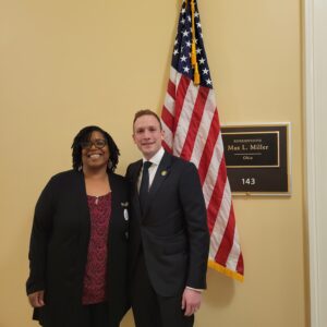 Theresa Carter, Head Start parent from Step Forward Head Start in Ohio, meeting with Congressman Max Miller (OH-7).