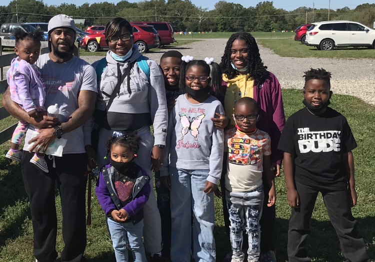 Tineisha Cooper and her family at an Early Head Start event in Hamilton, OH.